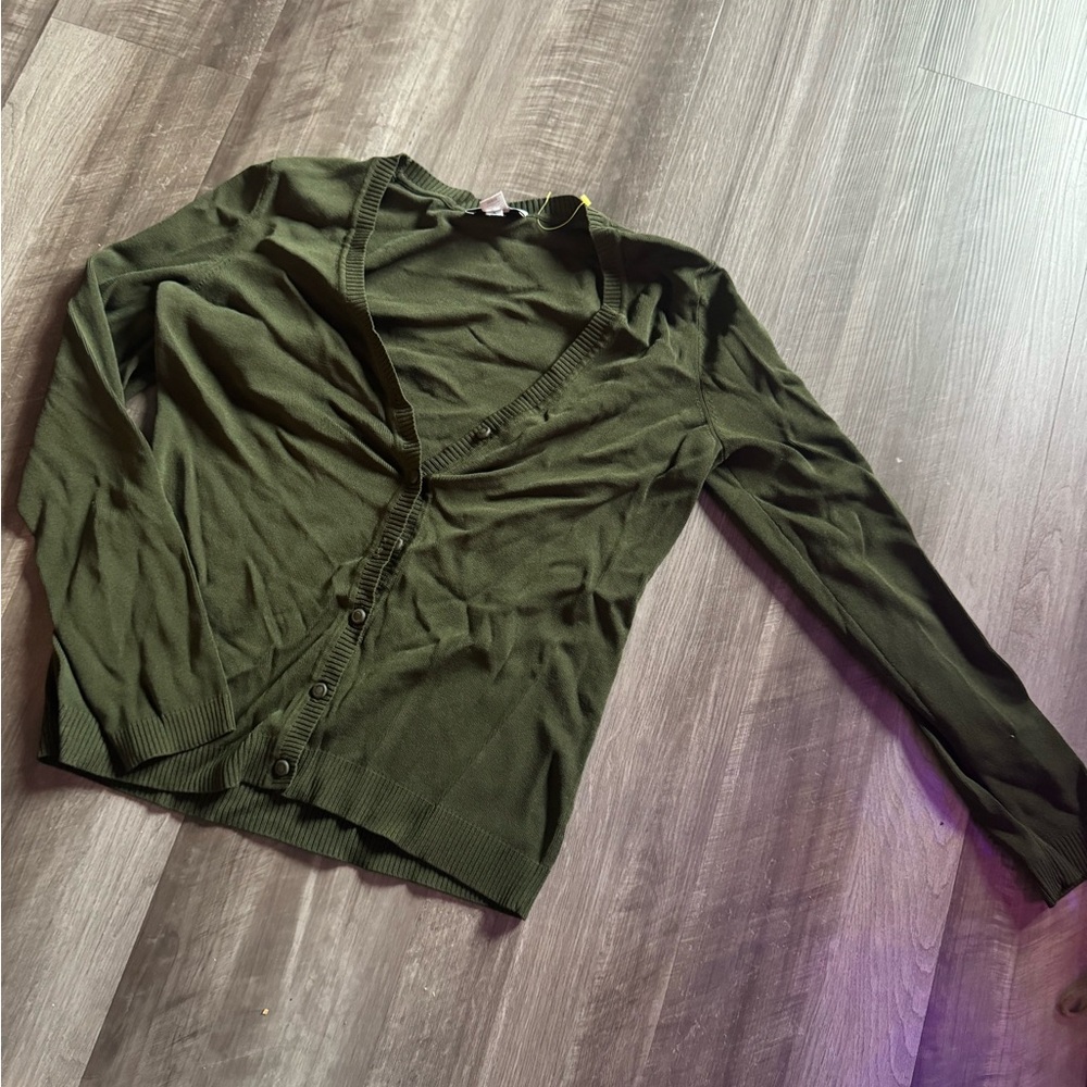 Green Button Down Cardigan